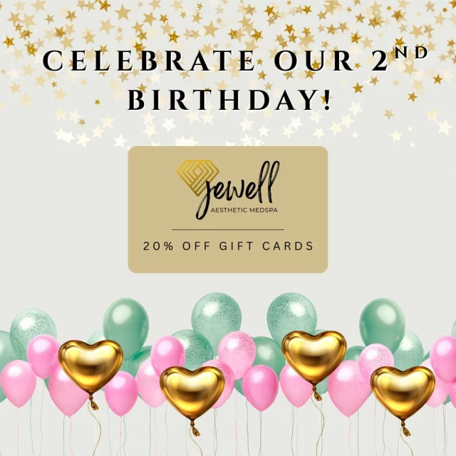 This week only! To celebrate 2 Years of Beauty, enjoy 20% OFF gift cards 🎉
- Up to $5,000 per customer
- Must be logged in to purchase
- Redeemable on any regular-priced treatments or retail
- Gift cards valid for 1 year
- No refunds

Call us at (541)683-3238 to snag your gift card or go online using the link in our bio / store.jewellaestheticmedspa.com! 💖 

“A Reputation Built on Results” 🩷💚
#jewellaestheticmedspaeugeneoregon #hillaryjewellnpeugeneoregon #eugene #eugeneoregon #medspaeugeneoregon #medspa #hydrafacial #botox #dysport #juvederm #skincare #halo #bblforeveryoung #sciton #bbl #sofwave #skintightening #skinfirming #obagiskincare #skinmedica #injectables #skintexture #skinmedica #obagi #restylane #skincare #JAMS #lipfiller #laserhairremoval