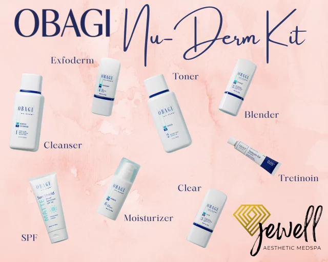 Skincare Sunday! ✨Today we’re highlighting the Obagi Nu-Derm System💙One of our favorite corrective skincare programs for transforming the skin.
What makes our kits different? We include tretinoin and fully customize your regimen with the help of our estheticians. You can choose the standard Nu-Derm kit, or if we feel your skin would benefit more from a different product, we can swap items to better suit your specific needs. So everything is tailored to you and your skin goals for the best possible results.🩵🦋

To book your skin assessment and get your own skincare kit call us at (541)683-3238 or go online using the link in our bio / store.jewellaestheticmedspa.com! 💖 

“A Reputation Built on Results” 🩷💚
#jewellaestheticmedspaeugeneoregon #hillaryjewellnpeugeneoregon #eugene #eugeneoregon #medspaeugeneoregon #medspa #hydrafacial #botox #dysport #juvederm #skincare #halo #bblforeveryoung #sciton #bbl #sofwave #skintightening #skinfirming #obagiskincare #skinmedica #injectables #skintexture #skinmedica #obagi #restylane #skincare #JAMS #lipfiller #laserhairremoval