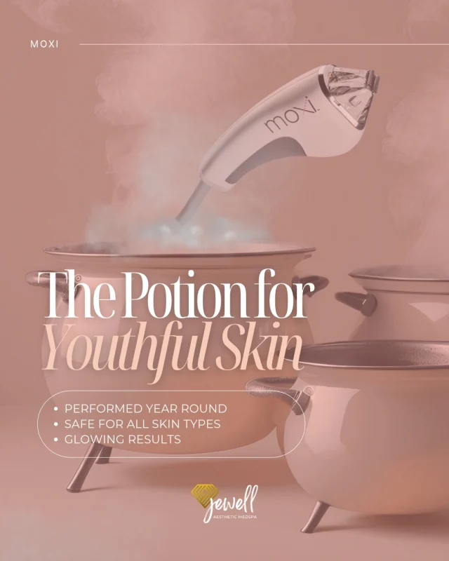 The potion for youthful skin!🎃 Meet MOXI, your go-to laser for a refreshed, radiant glow! 💗 This gentle, non-ablative laser helps improve uneven skin tone, texture, and pigmentation while keeping your skin looking bright and rejuvenated.
The best part? MOXI can be performed year-round with proper sun protection and provider guidance PLUS it's 20% off a package of 3 until October 26th!🫶

Call our office at 541-683-3238 or head online using the link in our bio / store.jewellaestheticmedspa.com to snag our biggest sale of the year! 🍂

“A Reputation Built on Results” 🩷💚
#resultsmatter #moxi #sciton #jewellaestheticmedspaeugeneoregon #eugeneoregon #medspaeugeneoregon #medspa #hydrafacial #skincare #halo #tribrid #bblforeveryoung #pigment #sundamage #skintone #bbl #sofwave #skintightening #skinfirming #obagiskincare #skinmedica #skintexture #skinmedica #obagi #restylane #skincare #JAMS #laserhairremoval